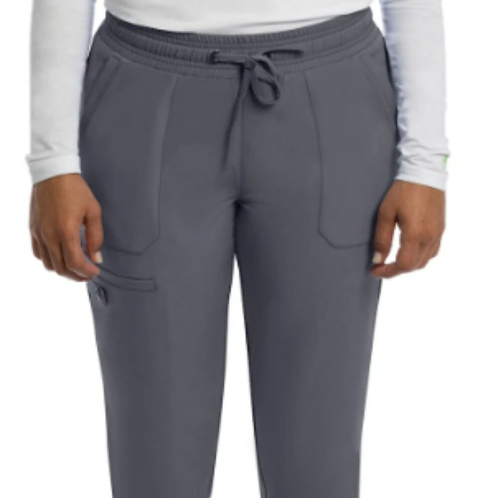Healing Hands Women's Renee Cargo Jogger Pants in Pewter (Gray)  (Petite Small)